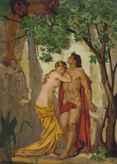 Galatea und Acis, überrascht vom Riesen Polyphemus von Spanish School